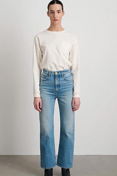 B Sides Plein High Rise Straight Jean in Clair Wash