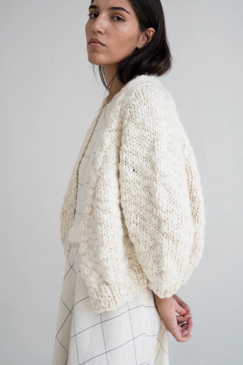 Jacardana Hand Knit Cardi | Ivory