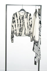 Hand Painted Cardigan | Natural + Black