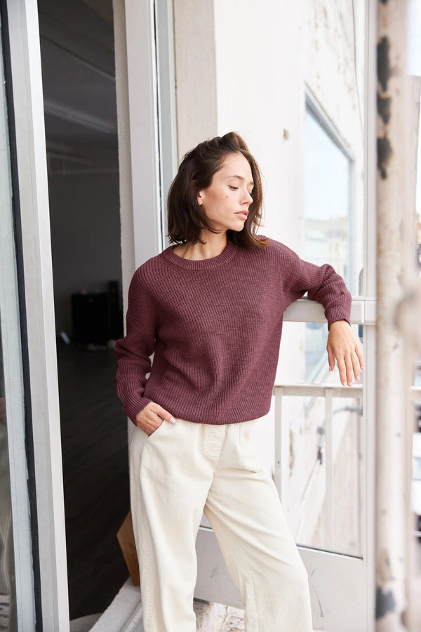 Pull-On Sweater | Mahogany