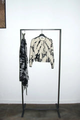 Hand Painted Cardigan | Natural + Black