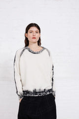 Hand Painted Pullover | Natural + Black