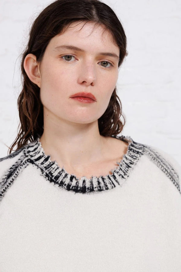 Hand Painted Pullover | Natural + Black