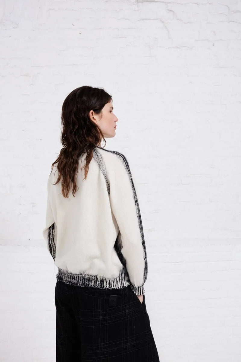 Hand Painted Pullover | Natural + Black