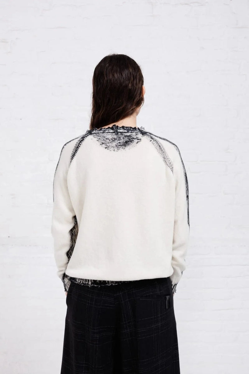 Hand Painted Pullover | Natural + Black