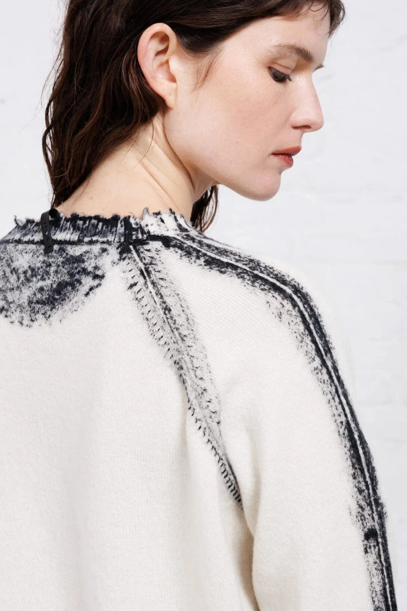 Hand Painted Pullover | Natural + Black