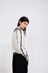 Hand Painted Pullover | Natural + Black