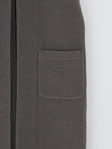 Wool Boucle Long Vest | Moss Gray