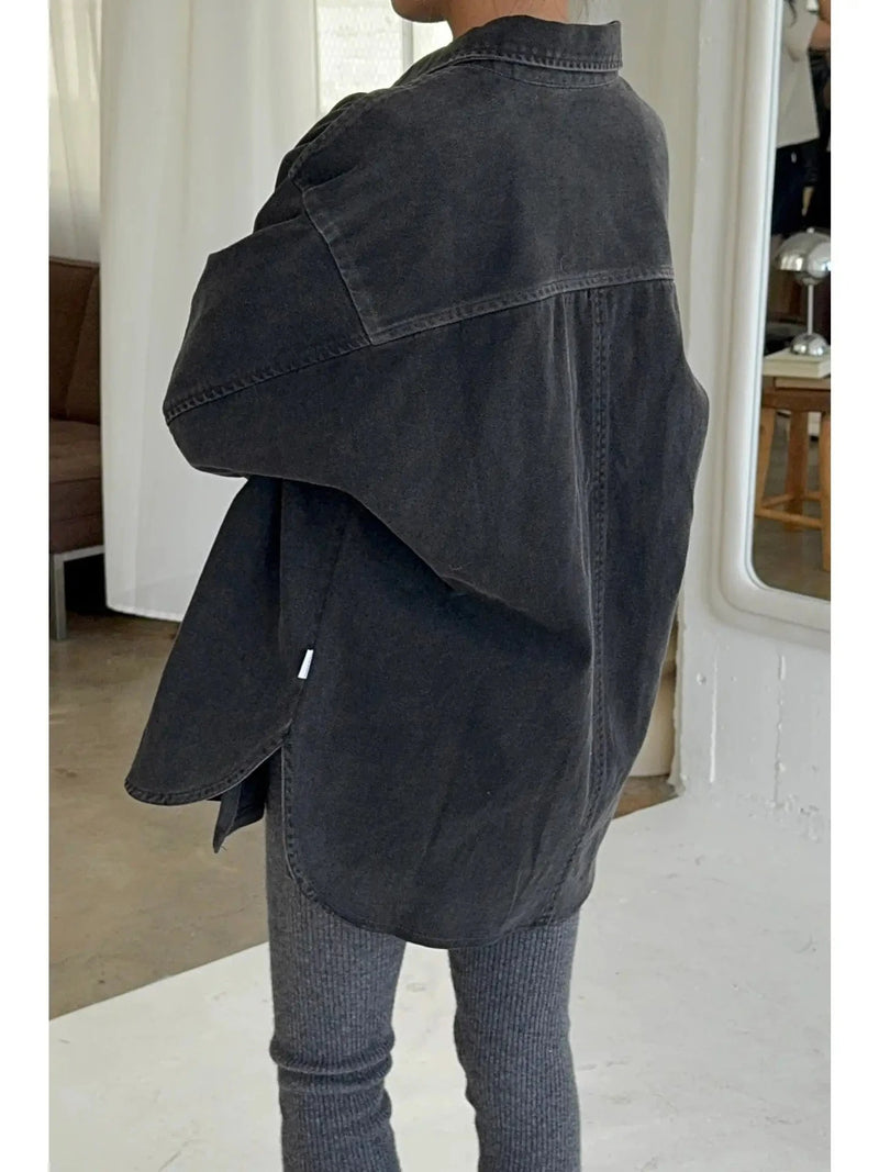 Theo Heavy Denim Jacket | Black