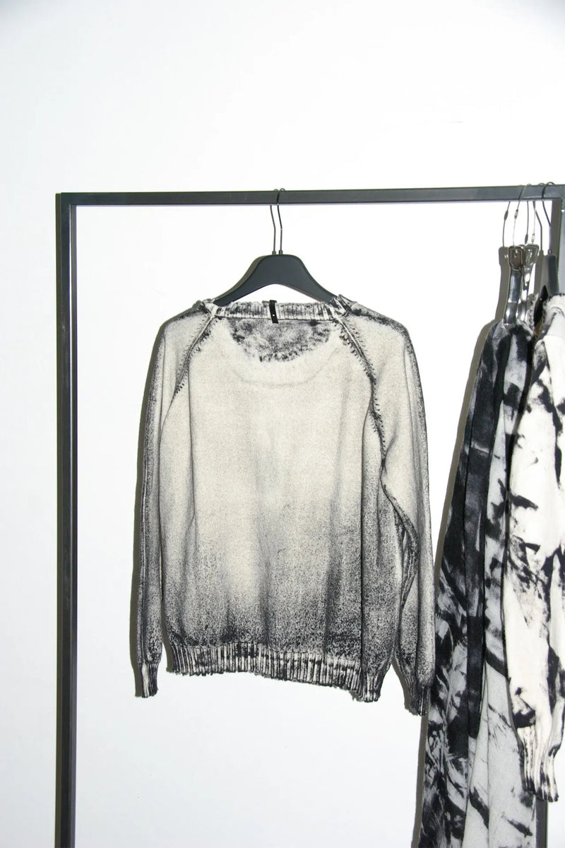 Hand Painted Pullover | Natural + Black