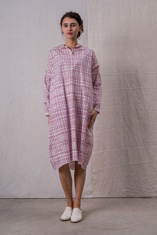 Dress Print Dorinda | Fuchsia Checks