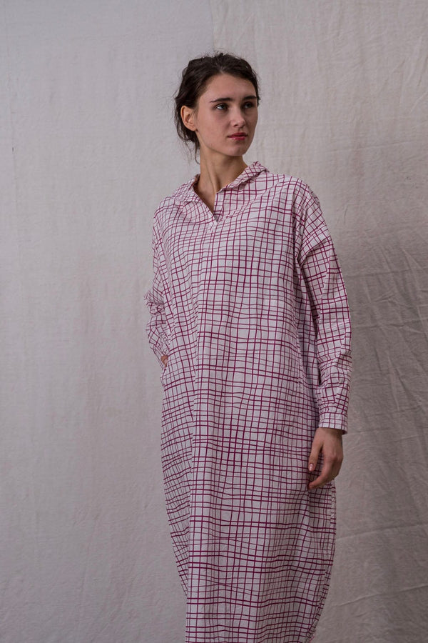 Dress Print Dorinda | Fuchsia Checks