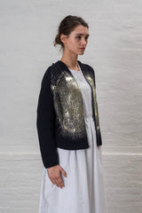 Metallic Applique Cardigan Karline | Antracite