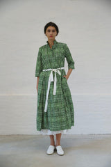 Printed Delmira Dress | Green Check