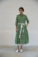 Printed Delmira Dress | Green Check