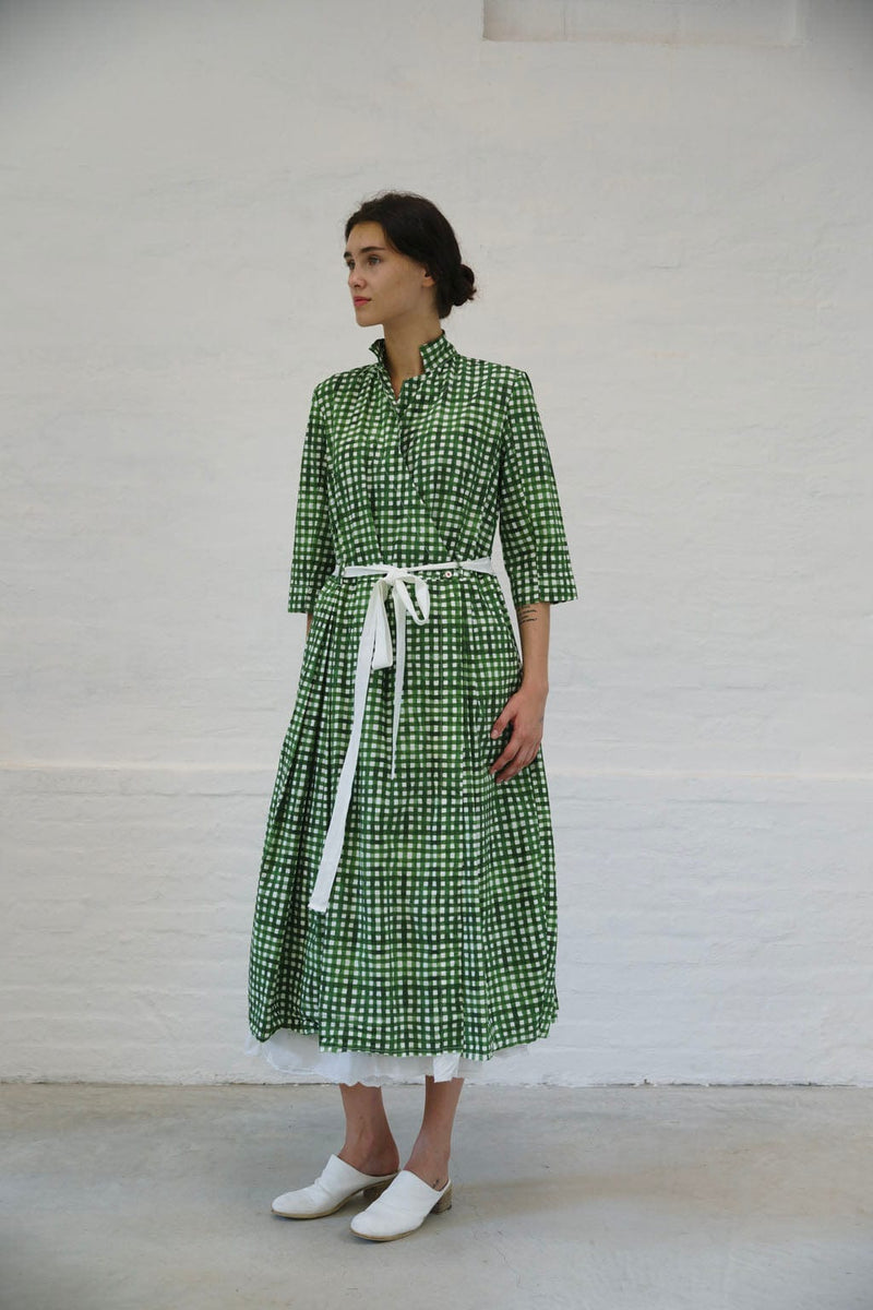 Printed Delmira Dress | Green Check