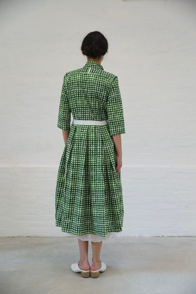 Printed Delmira Dress | Green Check