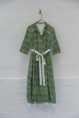 Printed Delmira Dress | Green Check