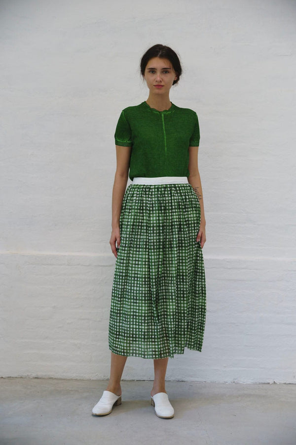 Printed Juliana Skirt | Green Check