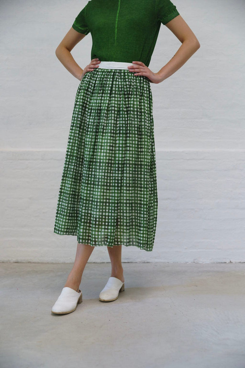 Printed Juliana Skirt | Green Check