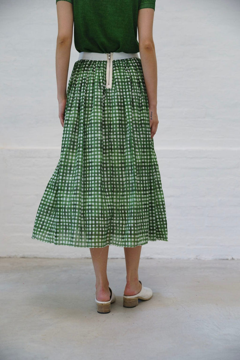 Printed Juliana Skirt | Green Check