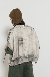 Boxy Top w/ Ribbed Hem | Natural Hand Painted