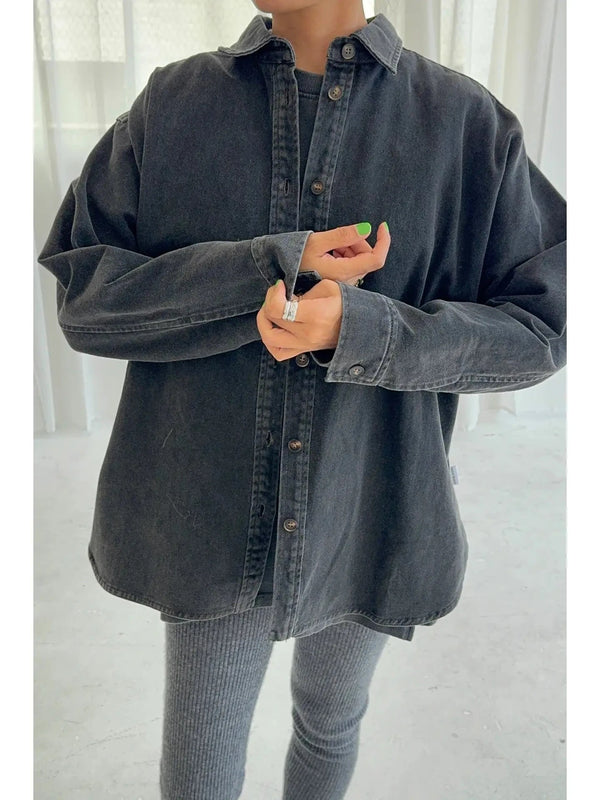 Theo Heavy Denim Jacket | Black
