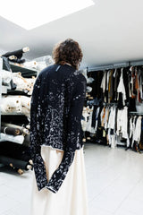 Speckled Boxy Pullover | B+W