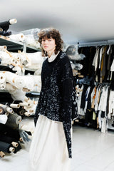 Speckled Boxy Pullover | B+W