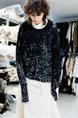 Speckled Boxy Pullover | B+W