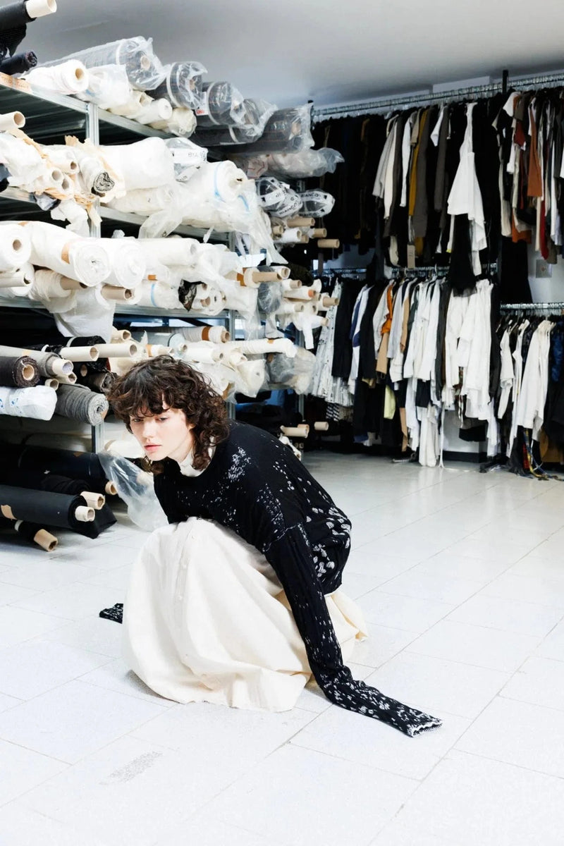 Speckled Boxy Pullover | B+W