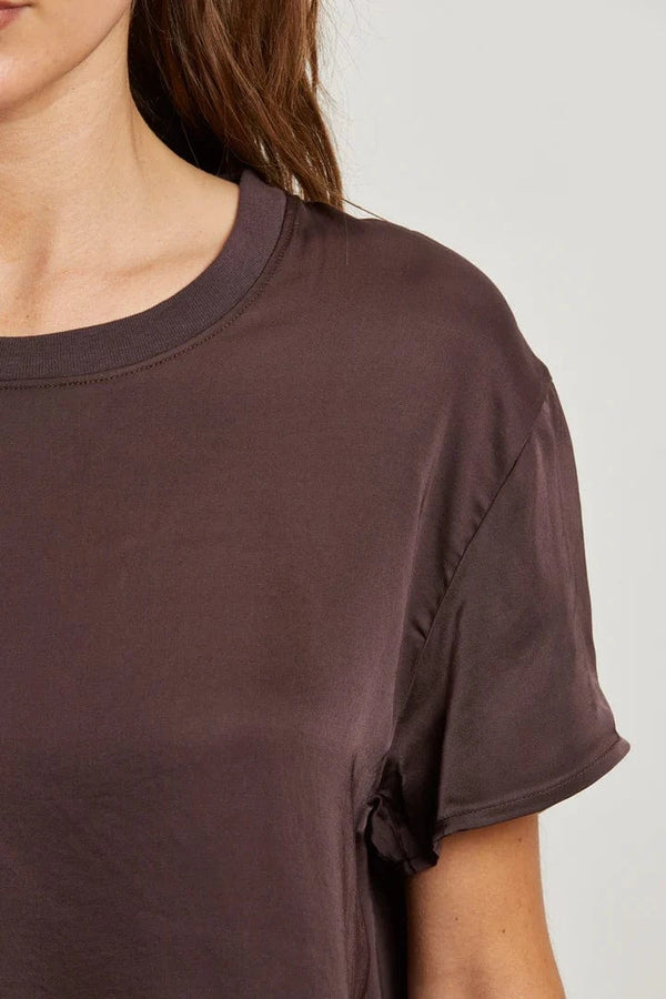 Delphine Satin Top | Cocoa