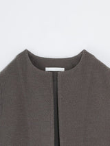 Wool Boucle Long Vest | Moss Gray