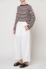Typewriter Poplin Barrel Pant | White