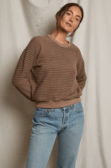 Alexi Sweatshirt | Mocha Stripe