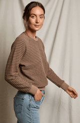 Alexi Sweatshirt | Mocha Stripe
