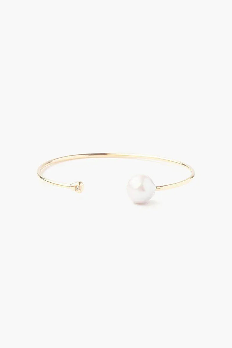 Grey Pearl and Diamond Cuff