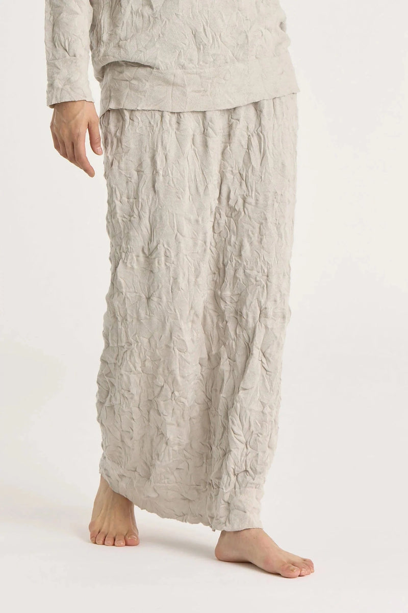 Crinkled Knit Skirt | Platinum