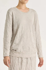 Crinkled Knit Top | Platinum