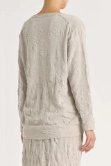 Crinkled Knit Top | Platinum