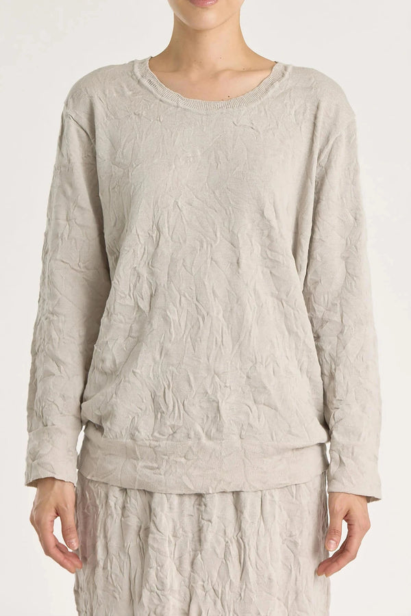 Crinkled Knit Top | Platinum