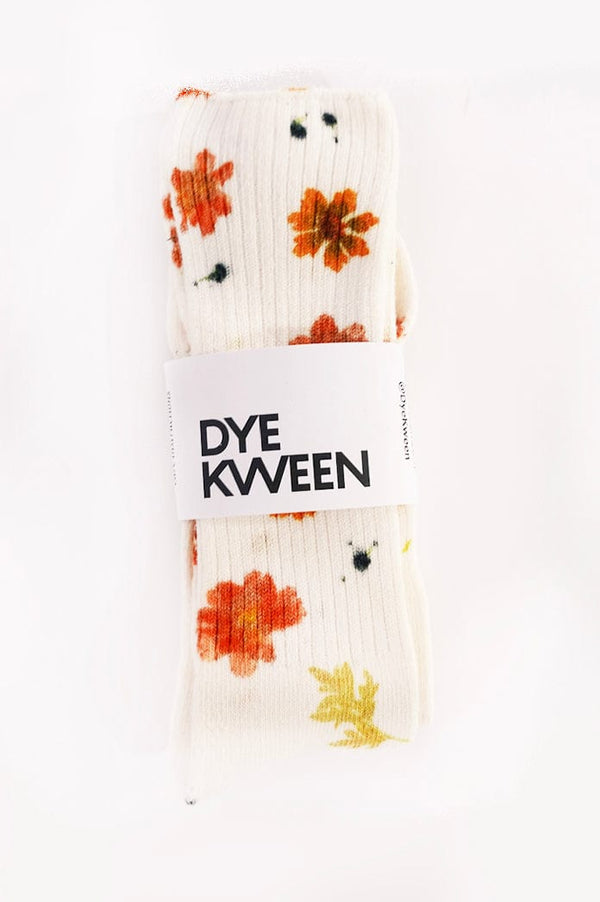 Pressed Flower Bamboo Sock | Cream