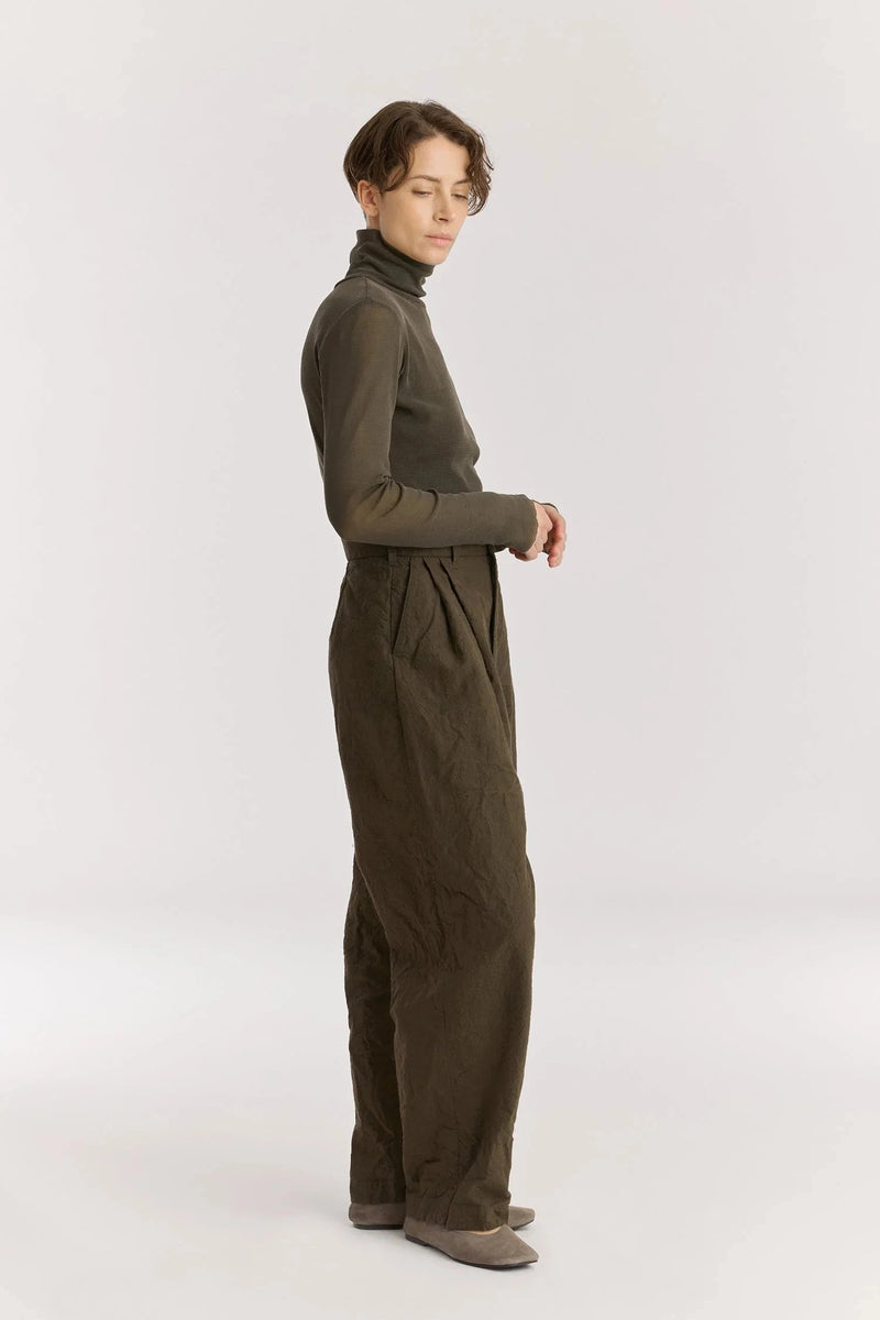 Crinkled Trouser | Charcoal