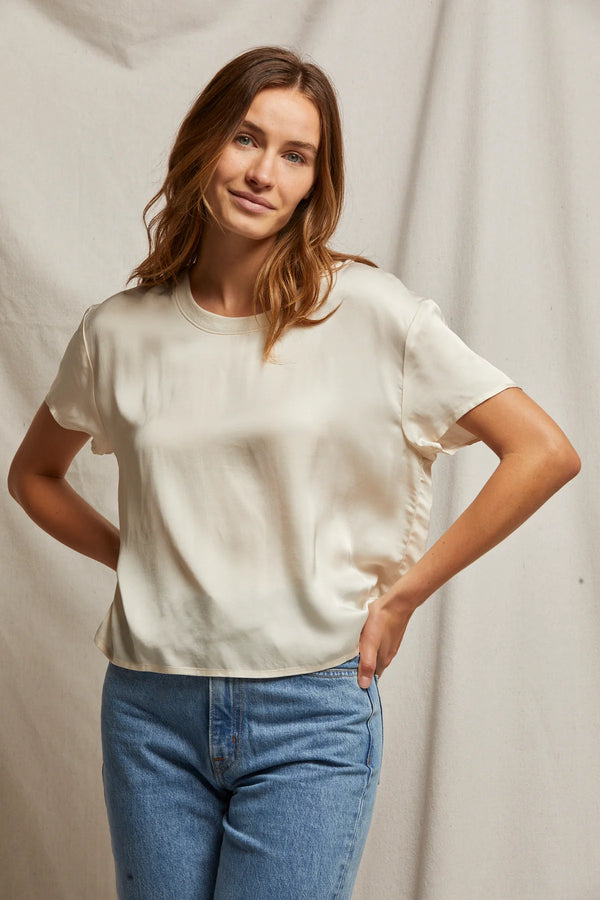 Delphine Satin Tee | Sugar