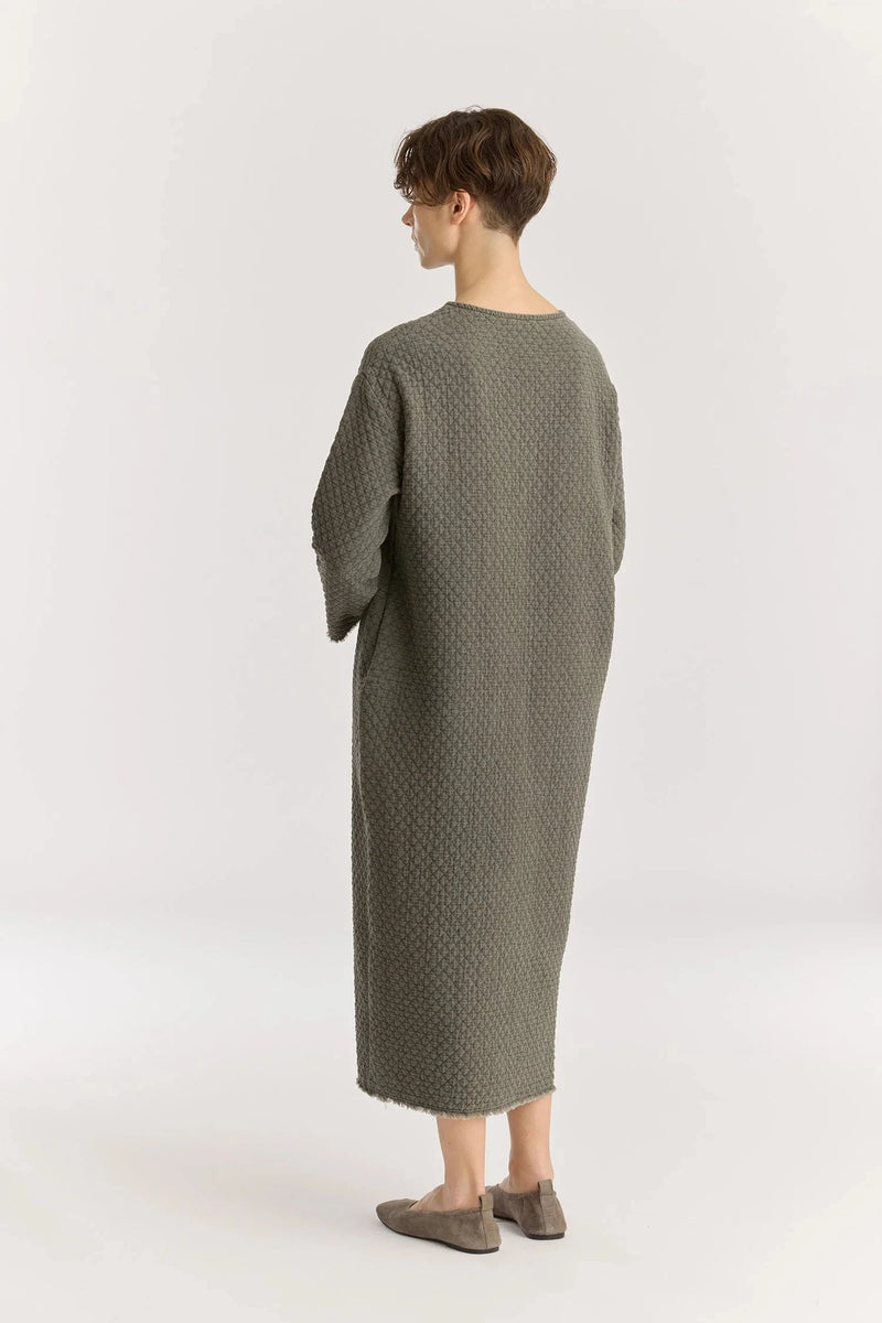 Diamond Quilted Dress | Slate