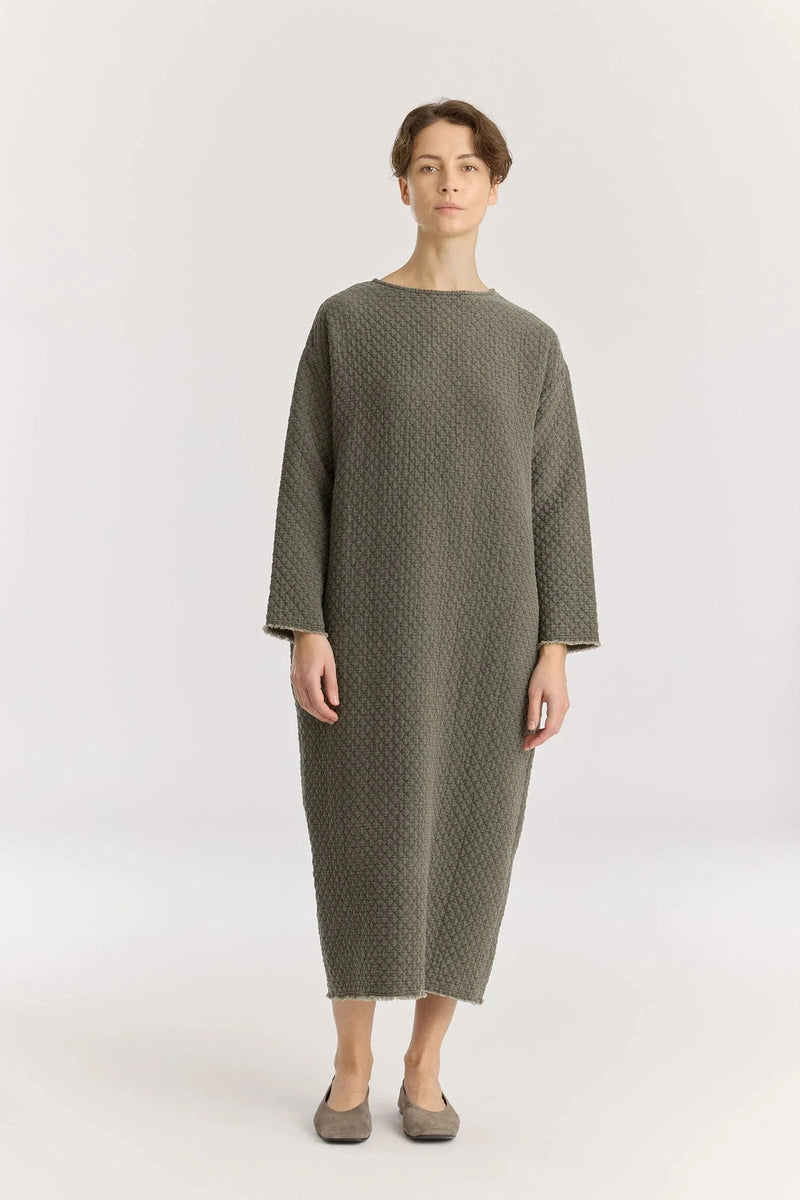 Diamond Quilted Dress | Slate