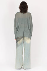Linen Knit Open Cardigan | Powder Blue