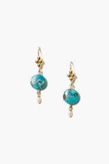 Turquoise and Pearl Drop Earring