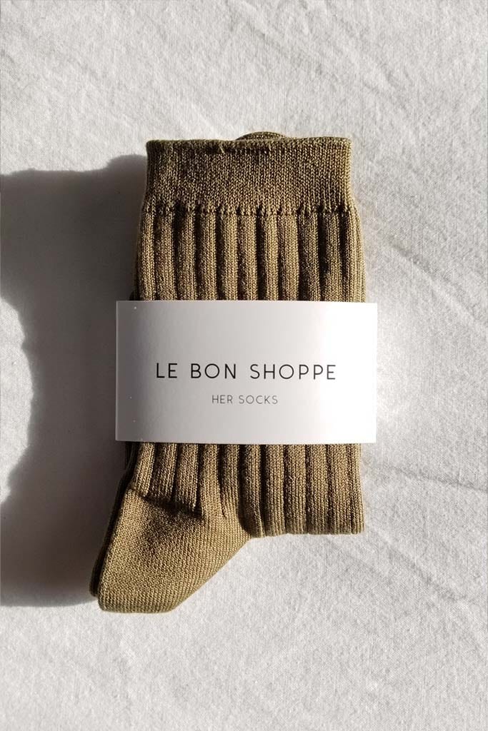 Le Bon Shoppe her sock in pesto green color