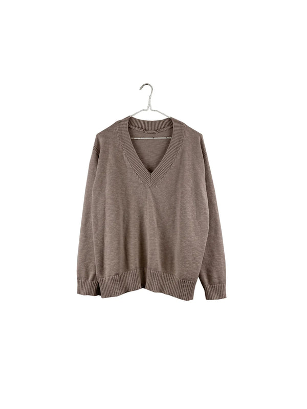Boyfriend V-Neck | Warm Taupe